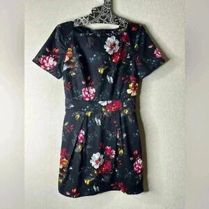 French Connection Gardini Black Floral Print Sheath Dress Size 4